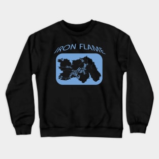 Iron Flame Map Light Blue Crewneck Sweatshirt